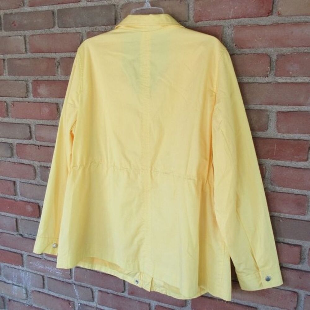 St. Johns Bay Women's 1X Plus Canary Yellow Utility Jacket Lightweight Spring - Picture 10 of 12